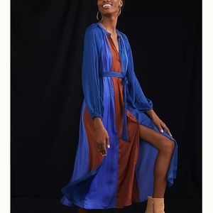 NWT ANTHROPOLOGIE Maeve Colorblocked Midi Dress XS PETITE SMALL